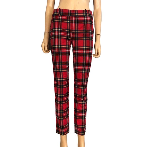 J Crew Winnie Pants Slim Fit Cropped Tartan Plaid